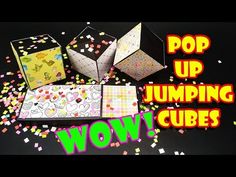 pop up jumping cubes are shown with confetti