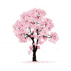 a pink tree with lots of leaves on it