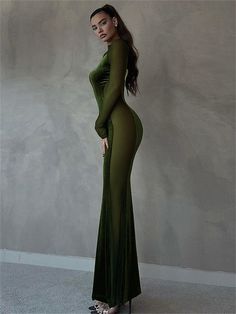 🎁 1. New customer get 7% OFF [Code: 7OFF]🎁 2. Buy 2 and get 10% OFF [Code: 10OFF]🎁3. Buy 3 and get 15% OFF [Code: 15OFF] Fitted Long Sleeve Sheer Maxi Dress, Fitted Sheer Green Mesh Dress, Green Long Sleeve Ruched Maxi Dress, Green Sheer Fitted Maxi Dress, Womens Fall Fashion, Green Long Sleeve Bodycon Sweater Dress, Denim Pants Fashion, Top Summer Outfits, Dresses Club