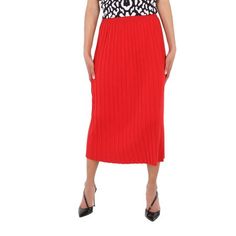 SKU: KN51-ROUGE-XS. Color: Red. Crafted from cotton, this skirt from Chinti and Parker features a mid- length, elasticated waistband, a pleated design and a high waist. Material: 100% Cotton. Red Midi Skirt For Workwear, Fitted Red Midi Bottoms, Fitted Red Midi-length Bottoms, Red Flared Skirt For Fall, Red Knee-length Bottoms For Fall, Red Knee-length Skirt For Fall, Red Lined Midi Skirt, Red Midi Lined Skirt, Red Midi Skirt With Lining