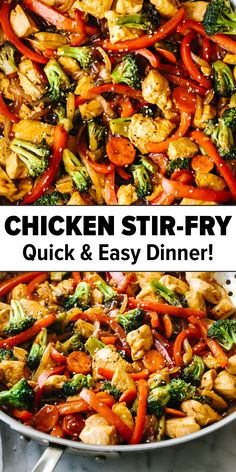 Chicken stir-fry recipe Stir Fry Recipes Meal Prep, How To Make Chicken Stir Fry, Easy Chicken Stirfry Dinner Recipes, Chicken And Veg Stir Fry Recipes, Stir Fry Wok Recipes, One Pan Stir Fry, Healthy Dinner Recipes Chicken Stir Fry, Easy Healthy Chicken Stir Fry, Yummy Stir Fry Recipes