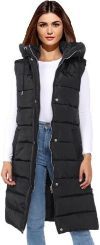 Top Seller for Long Gilet Sleeveless Bodywarmer Popper Zip Quilted Hooded Coat Pockets , Womens Coat Gilet Outfit, Long Gilet, Hooded Gilet, Gilet Long, Stylish Coat, Coat Pocket, Body Warmer, Warm Coat, Girl Sweatshirts