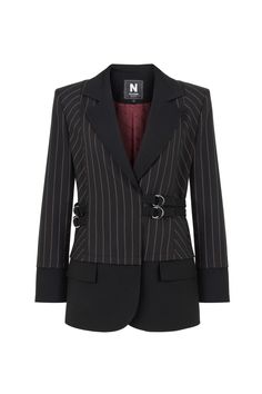 This blazer features padded shoulders and a cinched waist, forming a double-breasted silhouette enhanced by structured boning for a sculpted look. It features a regular fit, is padded and lined, with long sleeves, decorative pocket flaps, and a double-D buckle belt detail on a striped double-breasted jacket. Main Material: 63% Polyester, 34% Viscose, 3% Elastane Lining: 100% Polyester Trim: No Trim Washing & Care Instructions: Washing Not Recommended, Bleaching Not Recommended, Tumble Drying Not Recommended, Low Temperature Steam Ironing Recommended, Gentle Dry Cleaning Recommended Blazer Jackets For Women, Linen Jacket, Fancy Pants, Double Breasted Jacket, Long Sleeve Blazers, Double Breasted Blazer, Buckle Belt, Jacket Sale, Cinched Waist