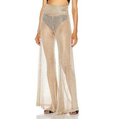 Redemption Net Draped Waist Pants Gold Metallic Sheer Luxury It 40 Nwt $795. Condition Is New With Defects. Shipped With Usps Priority Mail. New ! Size 40 Defect: Small Pull On The Back Which Was Fixed Not Noticeable Now 68% Viscose, 31% Metallic Fiber, 1% Elastan Made In Italy Hand Wash Elastic Waistband Metallic Net Fabric Semi Sheer Glamorous Stretch Wide Leg Bottoms, Glamorous Wide Leg Stretch Bottoms, Chic High-cut Summer Pants, Glamorous Evening Bottoms For Summer, Glamorous Summer Evening Bottoms, Glamorous Evening Summer Bottoms, High-waisted Summer Evening Bottoms, Chic High-cut Leg Bottoms For Night Out, High Waist Bottoms For Evening In Summer