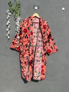 Luxurious Indian Cotton Soft Fabric Robes, Velvet Bathrobes, Birds Printed Unisex Velvet Robes, Dressing Gown, Unisex Robes, Long Jackets,  PRODUCT-: COTTON VELVET ROBE WITH BELT, Measurements or Sizes: Length- 52 Inches, Bust-48 inches , Sleeve-14 inches Size: Free Size Kimono Color: Multi-color as Shown in Image. (refer to photos for all view angle) Note: Photos are taken in Natural Background. No editing is done uploading Photos. If you have any inquiry feel free to message us. Payment policy: We accept the payment by paypal. International buyers are responsible for their countries duties and taxes. Shipping Policy We ship the Item Worldwide By DHL Express, UPS. Thanks for your time. Fitted Open Front Robe For Spring, Fitted Long Sleeve Floral Print Robe, Fitted Long Robe For Spring, Vintage Long Sleeve Robe For Spring, Fitted Long Sleeve Kimono For Daywear, Fitted Floral Print Robe For Spring, Fitted Floral Print Spring Robe, Spring Floral Print Fitted Robe, Vintage Long Sleeve Kimono