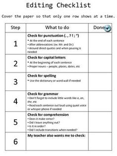 the writing checklist is shown with instructions for students to write their own words and numbers