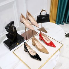 Overview:
 
 Unique design, stylish and beautiful.
 
 Good material, comfortable feet.
 
 A variety of colors, any choice.
 
 
 Specification:
 

Popular elements: shallow mouth, thick heel
 
 Toe shape: pointy
 
 Heel height: 4.5CM
 
 Pattern: solid color
 
 Color: black, red, khaki, nude
 
 Size: 35,36,37,38,39,40,41
 
 Sole material: rubber
 
 Closing mode: push

Size Information：




 Package Content:
 
 1 pair x shoes Trendy Pointed Toe Block Heels For Office, Trendy Pointed Toe Business Heels, Trendy Pointed Toe Heels For Business, Trendy Low Heel Court Shoes For Office, Trendy Pointed Toe Court Shoes For Office, Square High Heels, Pointy Heels, Wedding Women, Mid Heel Shoes