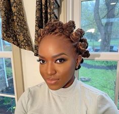 Locs Bantu Knot Styles, Nubian Knots Styles, Bantu Loc Styles, Dreadlock Updo Hairstyles Black Women, Loc Bantu Knot Styles, Bantu Knots Locs Hairstyles, Bantu Knots With Locs, Bantu Locs, Braided Bantu Knots Hairstyles