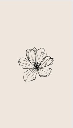 a black and white drawing of a flower on a beige background with the words, i love