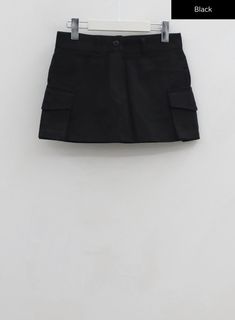 Black / M Black Cargo Skirt Mini, Y2k Black Cotton Skort, Black Low Waist Mini Skirt, Black Denim Mini Skirt With Pockets, Low Pleated Mini Skirt Lewkin, Seoul South Korea, Dark Beige, Zipper Hoodie, Body Size