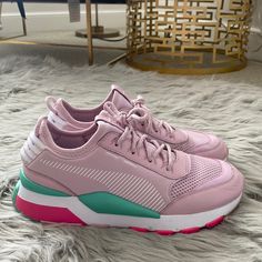 Super Comfortable Sneakers/ Tennis Shoes! The Cutest Colors. Pink And A Blue/Green Teal. Only Worn A Few Times. Look Brand New. Sporty Pink Sneakers With Perforated Toe Box, Pink Running Shoes With Rubber Waffle Outsoles, Pink Athleisure Sneakers With Perforated Toe Box, Pastel Sneakers For Sports In Spring, Pastel Sneakers For Spring Sports, Spring Pastel Sneakers For Sports, Pink Synthetic Sneakers For Jogging, Pink Athleisure Sneakers For Running Errands, Pink Synthetic Sneakers For Running Errands