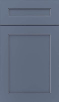 a gray kitchen cabinet with two doors