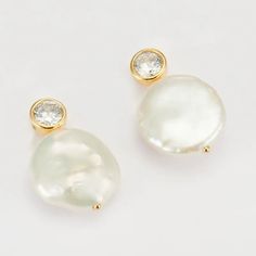 HIGH-LUSTER WHITE FRESHWATER BUTTON PEARL EARRINGS FOR WOMEN - THE AAA QUALITY, GIA-CERTIFIED GENUINE STUD PEARL EARRINGS YOU CAN TRUST! ------------------------------------------------------- Pearls have always been a symbol of natural feminine beauty and power. Conveying unmatched craftsmanship and timeless elegance. These unique freshwater button pearl earrings are the ideal statement piece for your jewelry collection. Offering timeless elegance, and perfect for all occasions. These earrings White Round Pearl Earrings For Party, Elegant White Round Crystal Earrings, White Round Bridal Earrings For Party, White Crystal Earrings With Pearl Drop For Anniversary, White Crystal Pearl Drop Earrings As Gift, White Round Earrings For Bridesmaid Gift, White Round Earrings For Bridesmaids, Elegant White Crystal Earrings For Bridesmaids, White Round Bridal Earrings For Bridesmaid Gift