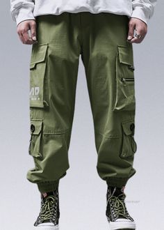 Techwear Bottoms With Patch Pockets For Outdoor, Techwear Bottoms With Patch Pockets For Outdoor Activities, Techwear Trousers With Patch Pockets, Techwear Bottoms With Patch Pockets For Streetwear, Green Cargo Pocket Joggers For Streetwear, Green Techwear Bottoms With Multiple Pockets, Green Techwear Pants With Pockets, Cotton Techwear Joggers With Multiple Pockets, Techwear Streetwear Pants With Patch Pockets