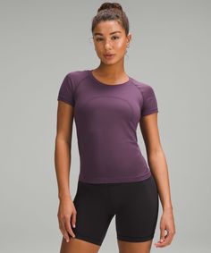 Swiftly Tech Short-Sleeve Shirt 2.0 *Race Length | Women's Short Sleeve Shirts & Tee's | lululemon Swiftly Tech Short Sleeve, Sweaty Workouts, T Bag, Garment Fabric, Short Sleeve Shirt Women, Swiftly Tech, Short Sleeve Shirts, Race Day, Waist Length