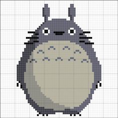 a cross stitch pattern of a totoro