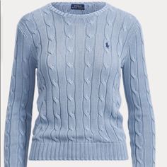 Rl, Cable Knit Sweater! 100% Cotton. Nwot. Long Sleeve With Ribbed Cuffs! Classic Long Sleeve Light Blue Sweater, Classic Light Blue Long Sleeve Sweater, Astrid Clifford, Blue Cable Knit Sweater, Sweaters Blue, Polo Ralph Lauren Sweater, Ralph Lauren Sweaters, Stockholm Fashion, Light Blue Sweater