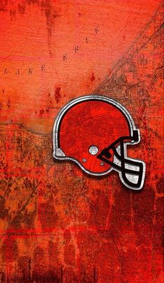 an image of a football helmet painted on the side of a wall