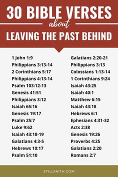 the 30 bible verses about leaving the past behind