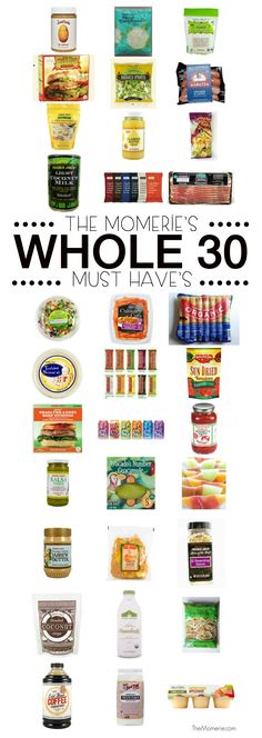 an advertisement for whole 30 is shown in the middle of a poster with images of different foods