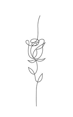 a single line drawing of a flower on a white background