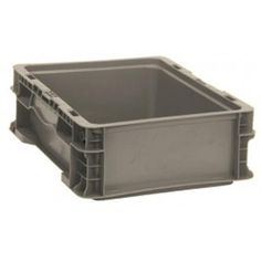 a gray plastic container with no lid