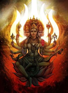 an image of hindu deities in the form of a woman with two hands on her hips