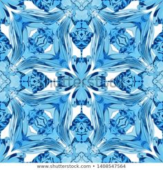 an abstract blue and white design