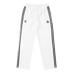 Palace X Adidas Originals Firebird Track Pants 'White' IJ9801 White Streetwear Sweatpants Trousers, White Sweatpants Trousers For Streetwear, Sporty White Pants With Three Stripes, White Sporty Pants With Three Stripes, White Sweatpants With Three Stripes For Sports, Sporty White Trousers, Sporty White Sports Pants, Sporty White Sweatpants With Three Stripes, White Sporty Straight Pants