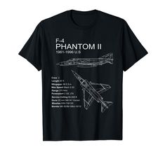 PRICES MAY VARY. F4 Phantom A great gift idea for an airplane enthusiast and or lover of aeroplanes. This F-4 Phantom 2 Aircraft design would make a great Birthday present. Lightweight, Classic fit, Double-needle sleeve and bottom hem Lightning Aircraft, Eurofighter Typhoon, F 4 Phantom, Ah 64 Apache, F4 Phantom, Aviation Technology, Air Force Pilot, Phantom 2, Helicopter Pilots