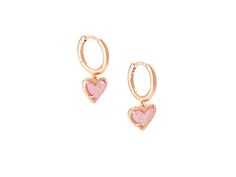 Kendra Scott Ari Heart Huggie Earrings - Earring : Rose Gold Pink Drusy : The Kendra Scott Ari Heart Huggie Earrings are a beautiful hoop with prong-set stone heart pendants. Please refer to color selection for stone detail. 14K gold, 14K rose gold, or rhodium - all plated over brass. Lever back closure. Imported. Measurements: Width: 4 7 in Height: 11 13 in Drop: 2 5 in Weight: 0.1 oz Heart Pendants, Earrings Rose Gold, Kendra Scott Earrings, Dope Jewelry, Rose Gold Pink, Back Jewelry, Huggie Earrings, Stone Heart, Rose Gold Earrings