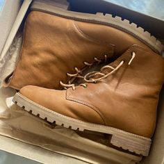 Size 9 Booties/Boots From Madewell, Only Wore Them Two Times, Super Nice Soft Brown Honey Leather Madewell Shoes, Soft Brown, Moto Boots, Lace Up Boots, Madewell, Honey, Lace Up, Women Shoes, Boots