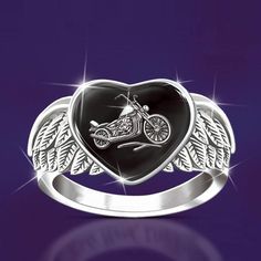 Rings- Personality Freedom's Ride Cowboy Motorcycle Biker Ring Punk Heart Wings Wedding Rings for Men Hip Hop Rock Viking Jewelry GiftsModel Number:1005001917516628 Cowboy Motorcycle, Lizard Ring, Harley Davidson Decor, Harley Davidson Jewelry, Harley Davidson Artwork, Biker Women, Belly Button Piercing Jewelry, Bike Camping, Skull Rings