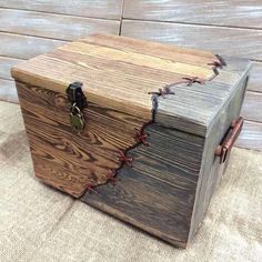 a wooden box sitting on top of a table