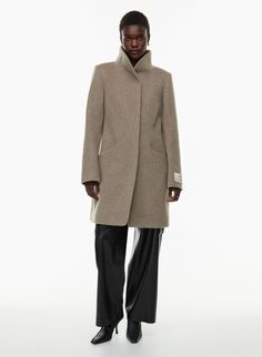 THE COCOON COAT NEW | Aritzia Wilfred Cocoon Coat, Denim Vans, Wind Protection, Cocoon Coat, Everyday Luxuries, Cashmere Coat, Feel It, Princess Seam, Funnel Neck