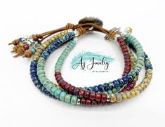 This Multicolor Seed Bead Wrap Bracelet Is The Perfect Gift For Her, This Beaded Leather Bracelet Is Handmade With Picasso Finished Seed Beads And The Finest Quality Rustic Leather, It Looks Great With Any Casual Outfit, Boho Jewelry Is Always In Style! The Focal Point Of This Multicolor Bracelet Is The Daisy Nickel Button Closure. This Bohemian Wrap Bracelet Is Perfect To Wear Alone Or Layered With Other Bracelets. NOTE Please Keep In Mind That Due To Lighting Effects, Real Color May Slightly D Bohemian Wrap, Multicolor Bracelet, Outfit Boho, Beaded Leather Bracelet, Seed Bead Bracelet, Beaded Wrap Bracelets, Mesa Az, Beaded Wraps, Bracelet Boho