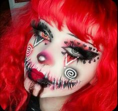 Valentine’s Day Clown Makeup, Clown Alt Makeup, Black And Red Clown Outfit, Creepy Cute Clown Makeup, Demon Clown Makeup, Killer Clown Makeup Scary, Clown Makeup Black And Red, Creepy Jester Makeup