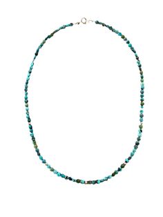 This elegant and stylish Turquoise and Gold Layer Necklace is made with natural turquoise and gold filled beads and clasp. The combination of these high-quality materials adds a touch of luxury to the necklace. Turquoise is known for its calming and protective properties, making this necklace both beautiful and beneficial for the wearer. Elevate any outfit with this unique and sophisticated piece. 16 inches long. Cheap Turquoise Casual Beaded Necklaces, Cheap Turquoise Beaded Chain Necklace, Affordable Single Strand Turquoise Necklace With Round Beads, Turquoise Single Strand Amazonite Beaded Necklace, Turquoise Amazonite Hand-strung Beaded Necklaces, Blue Single Strand Turquoise Necklace With Chrysocolla, Turquoise Amazonite Beaded Necklace, Blue Turquoise Chrysocolla Necklace Single Strand, Hand-strung Turquoise Amazonite Beaded Necklaces