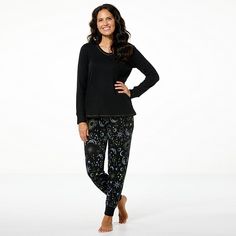 Comfort Code 2-piece Brushed Ultra Rib Knit PJ Set Relaxation is always the trend. Do it in cozy style with this super-soft 2-piece pajama set. Featuring a long sleeve shirt and matching slim-leg pants, this coordinated combo is so comfy you’ll want to stay in it all day. Black Winter Sleepwear For Lounging, Black Cozy Sleepwear Loungewear, Black Cozy Sleepwear For Loungewear, Cozy Black Sleepwear For Loungewear, Cozy Black Sleepwear For Lounging, Fitted Sleepwear For Loungewear In Fall, Fitted Fall Sleepwear For Loungewear, Cozy Black Winter Sleepwear, Cozy Black Sleepwear, Relaxed Fit