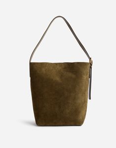 The Essential Bucket Tote | Madewell Madewell Essential Bucket Tote, Madewell Tote Bag, Suede Bucket Bag, Brown Suede Bucket Bag, Everyday Bags For Women, Madewell Bucket Bag, Madewell Bag, September Mood, Canvas Tote Bag Aesthetic