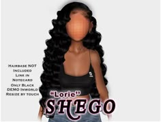 an image of a woman's wig with the words loree shego on it