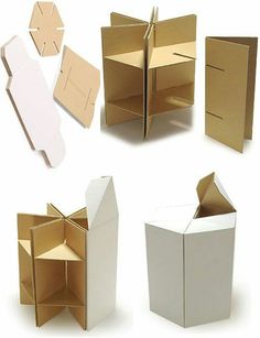 an open cardboard box is shown with different shapes and sizes to make it look like something out of paper