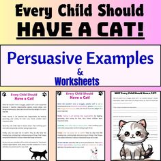 a poster with the words,'every child should have a cat'and an image of