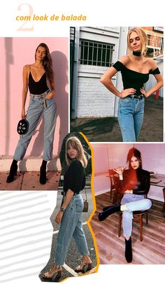 Mom Jeans Outfit, Looks Street Style, Street Style Fashion, Wearing Clothes, Fashion Lookbook, Party Looks, It Girls, Outfits Casuales, Jean Outfits