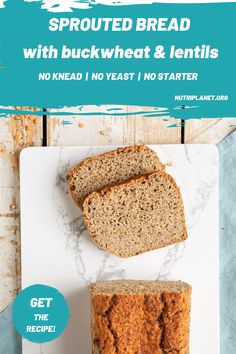 Learn how to make gluten-free sprouted bread with buckwheat and red lentils. This bread is also a no flour and no yeast recipe. Furthermore, you won't need any starter either. Nut Breads, Candida Cleanse Recipes, Low Glycemic Bread, Adrenal Reset, Sprouted Lentils, Reset Recipes, Bread No Yeast, Sprouted Buckwheat, Lentil Bread