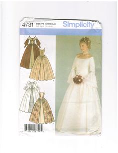 an image of a woman's wedding gown and dress pattern from the sewing house