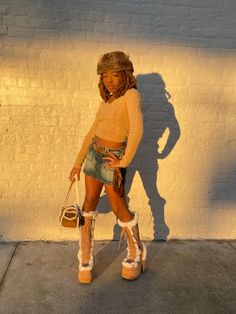 Camel Boots Outfit Winter, Demonia Shoes Outfit, Camel Boots Outfit, Demonia Outfit, Fur Boots Outfit, Snow Boots Outfit, Brown Boots Outfit