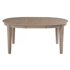 an oval dining table with two leaves on the top and one leaf at the bottom