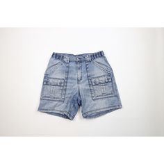 Vintage 90s Streetwear Mens 34 Distressed Above Knee Cargo Denim Shorts Jorts Mens Shorts Distressing and fading front and back Mens size 34 Measurements are: 17 inches across the waist laid flat 7 inch inseam 18 inches from top to bottom Blue Cotton US Shipping is FREE Canada is $15 and International is $24 Check out my other items in my store! PR45 Retro Shorts With Pockets For Streetwear, Y2k Denim Blue Shorts With Pockets, Y2k Style Medium Wash Shorts For Streetwear, Medium Wash Utility Shorts, Utility Style Medium Wash Jean Shorts, Utility Style Jean Shorts With Built-in Shorts, Washed Blue Jean Shorts With Pockets For Streetwear, Denim Cargo Shorts Casual, Y2k Denim Shorts With Pockets