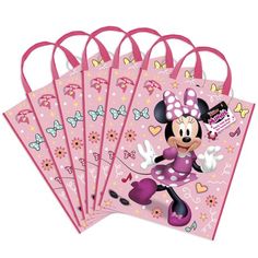 five pink minnie mouse party bags